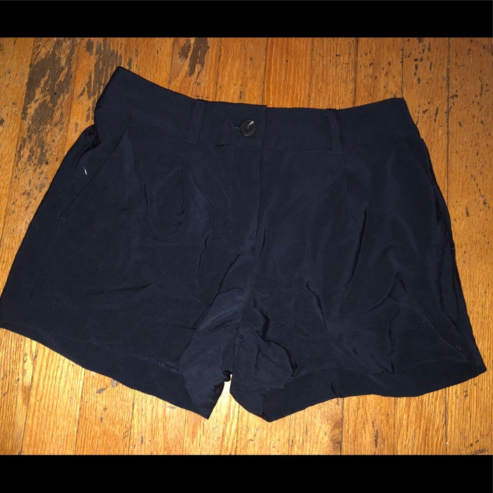 Blue high rise loose shorts